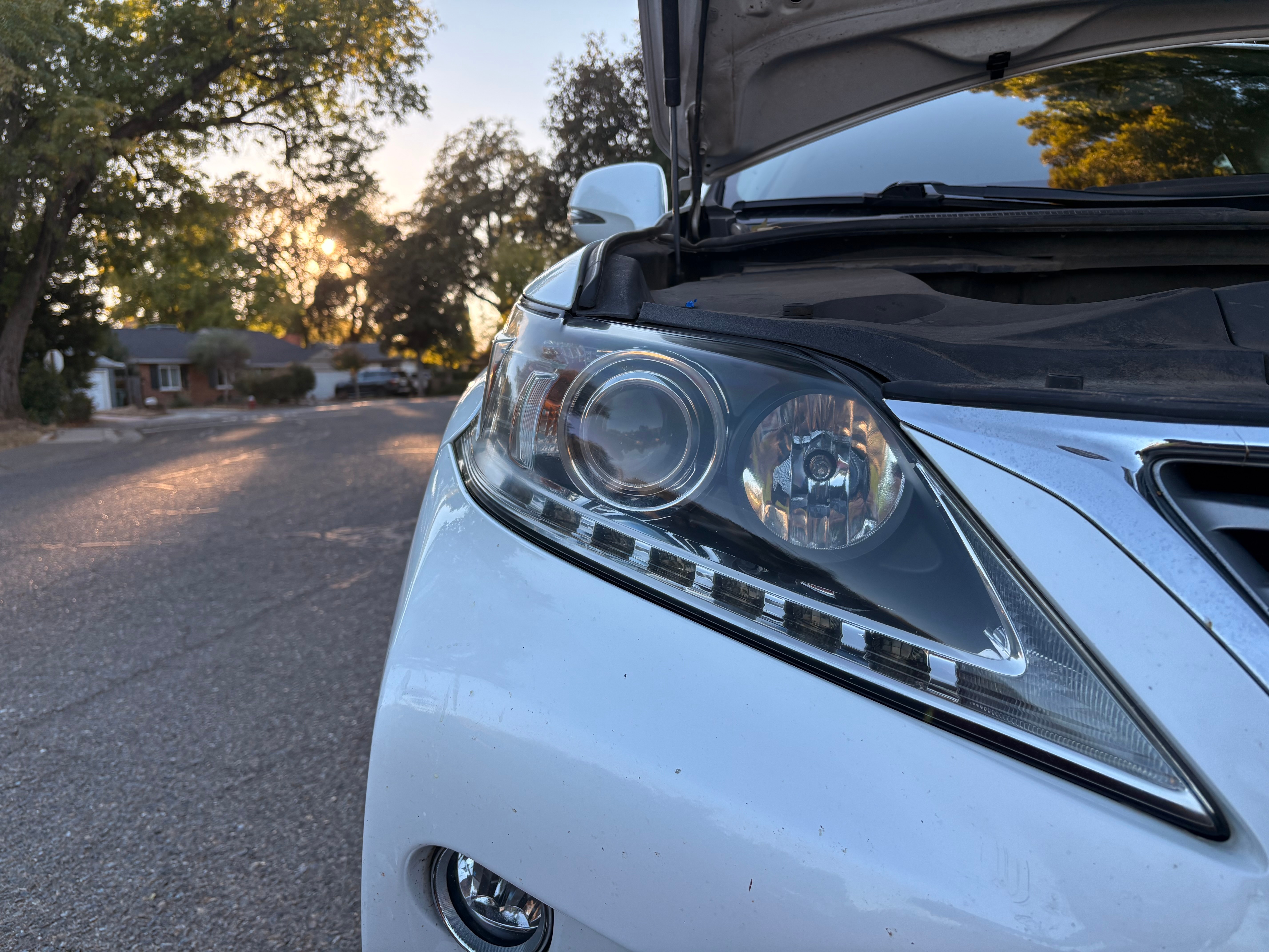 Lexus headlight after restoration, clear and bright