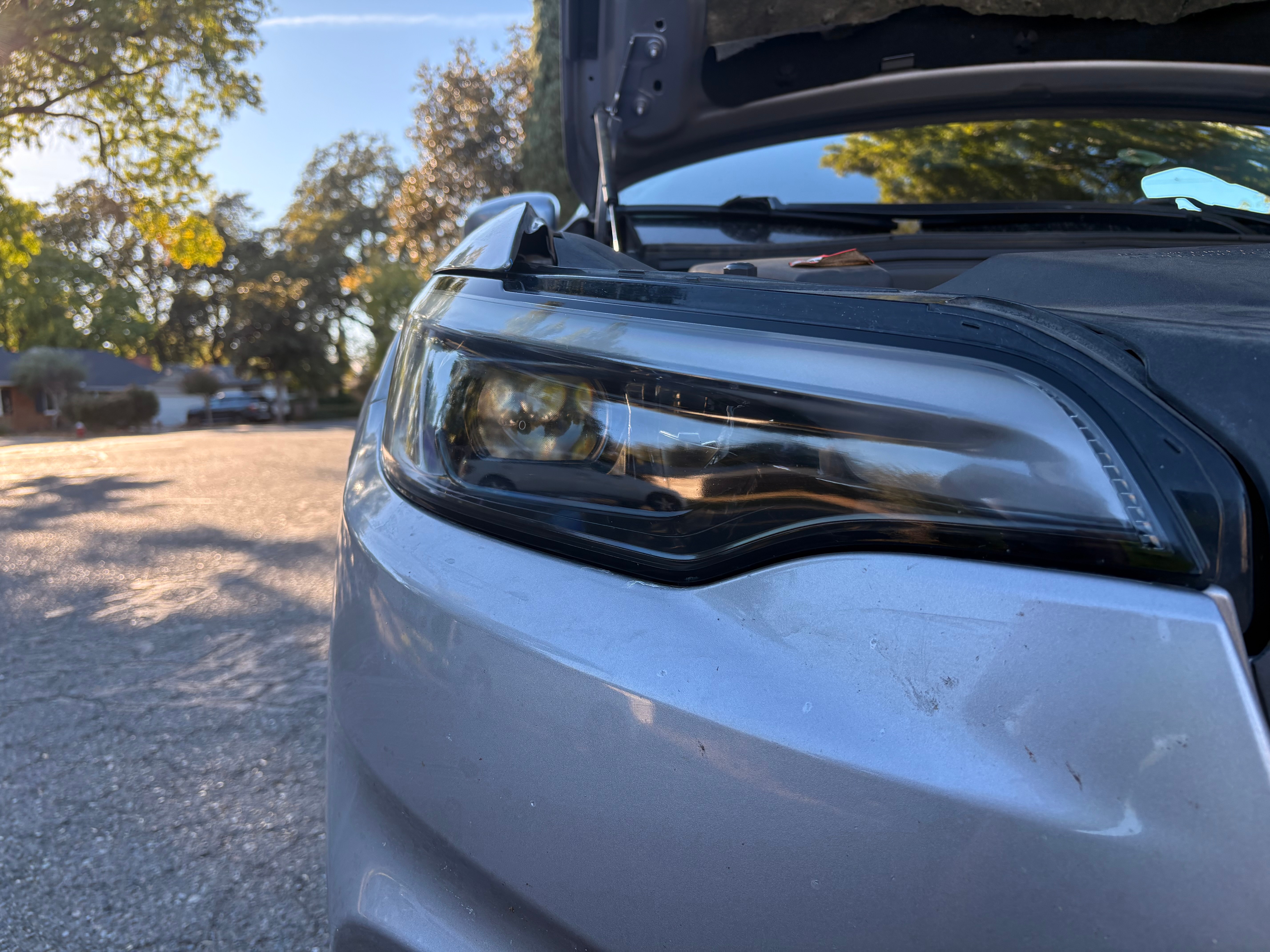 Subaru headlight after restoration, clear and bright