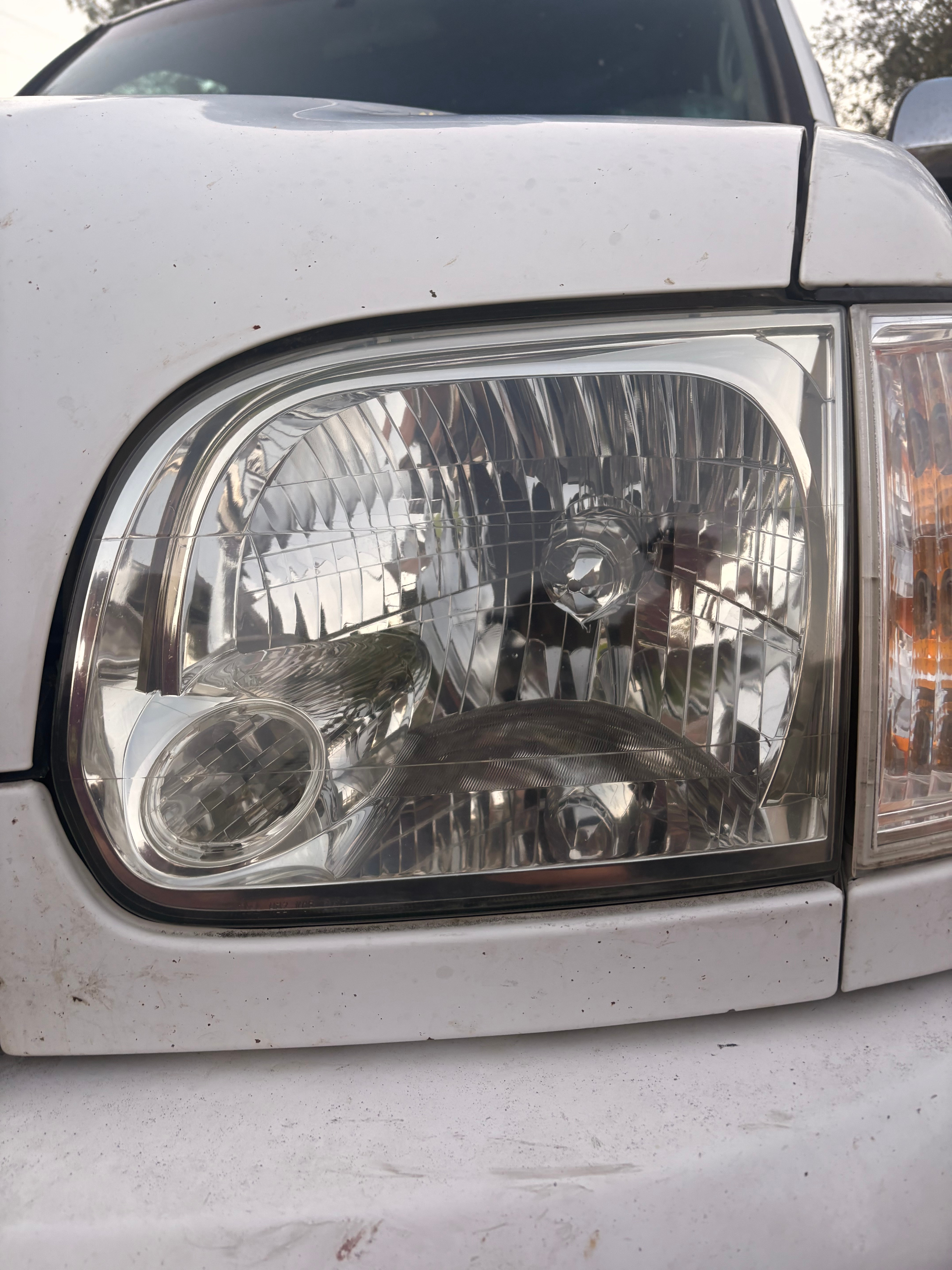 Toyota Tundra headlight after restoration, clear and bright